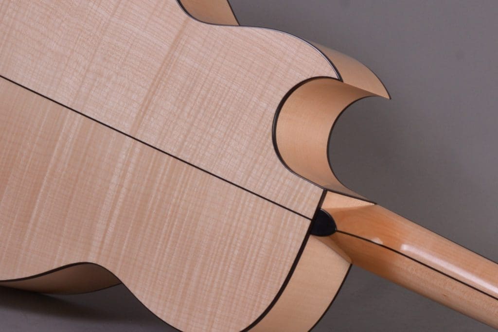 custom guitar with cut-away section
