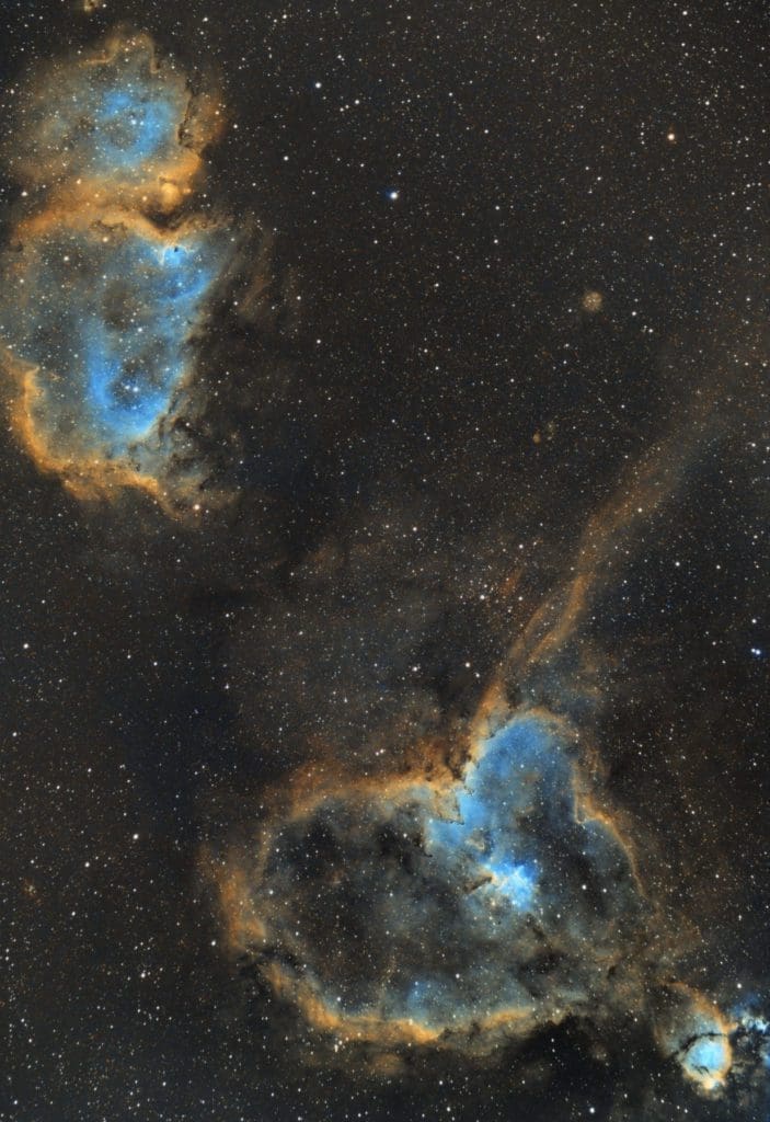 astro-photography of the Heart and Soul Nebula