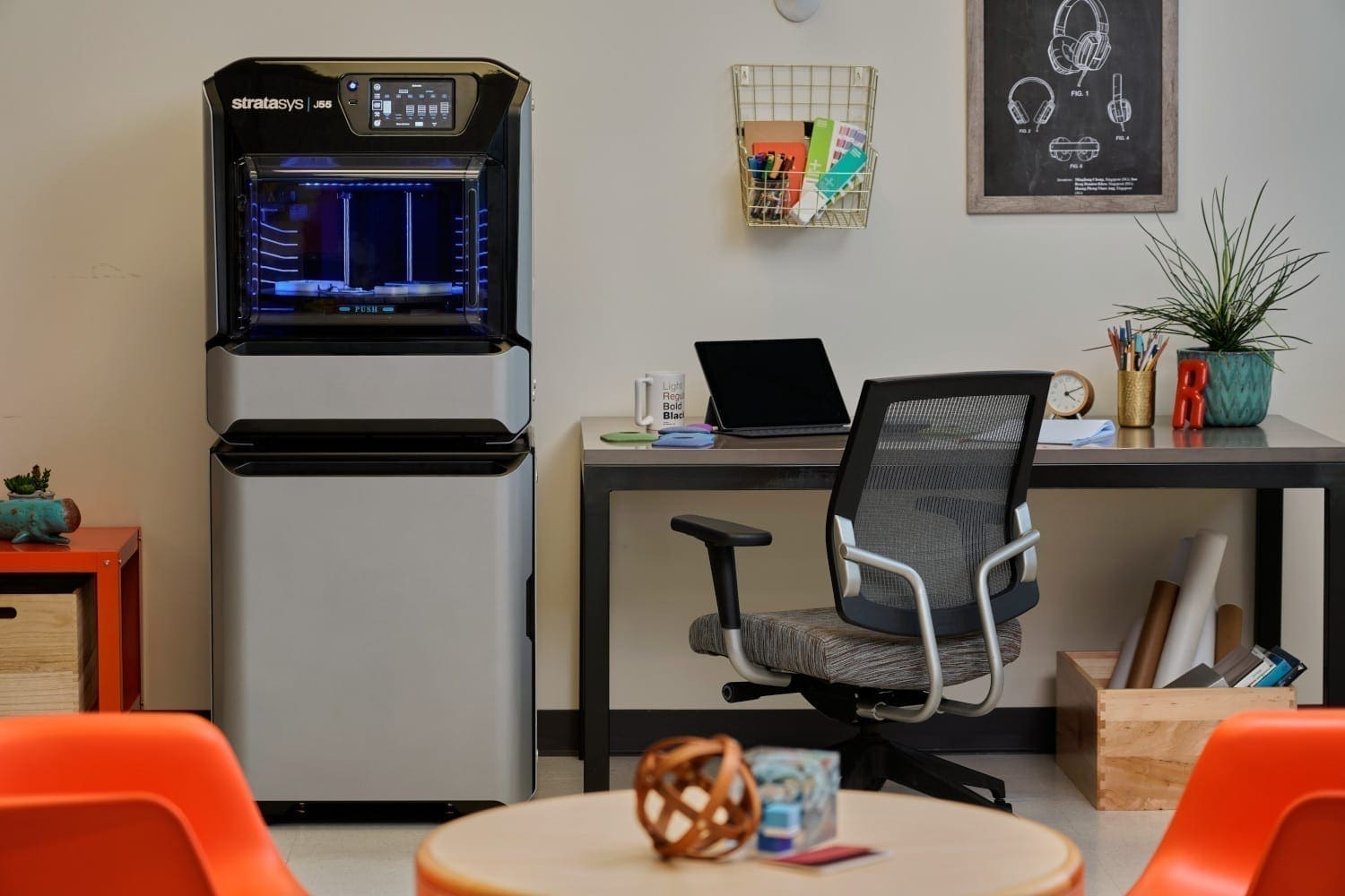 Stratasys J55 3D printer in an office setting
