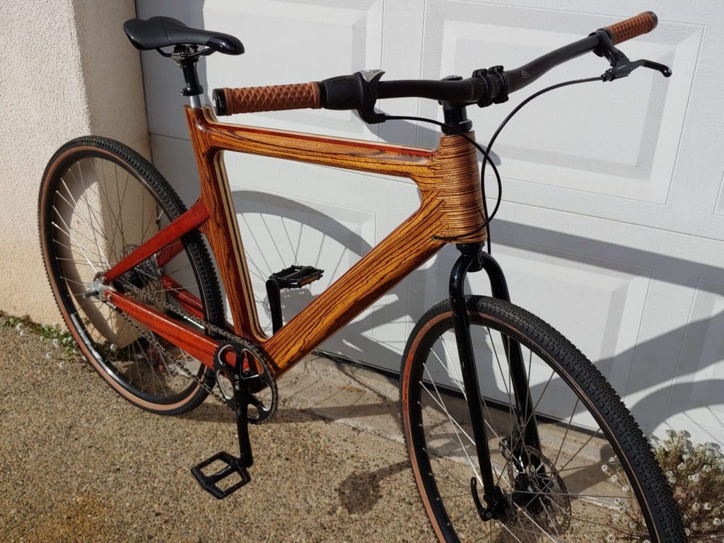 unique wood-framed road bike