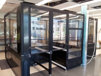 Lab automation workcell enclosure durring construction