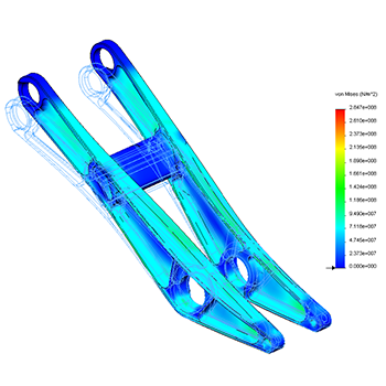 Finite element analysis for mountain bike suspension