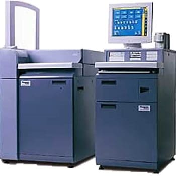 Inkjet photo minilab with integrated laminator, 2D cutter, High-throughput inkjet printer, roll feed, and sorter-stacker