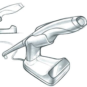 Sketch design of cordless prophy handpiece and charging base